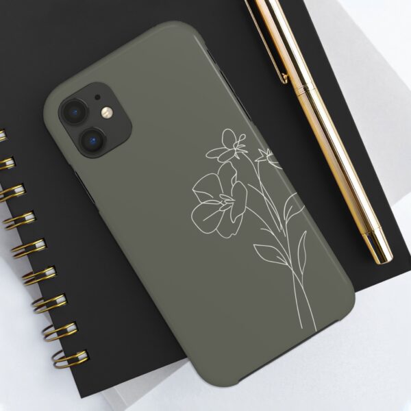 olive green line drawing phone case